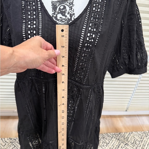 Velvet Boho Black V-Neck Eyelet Dress by Velvet - Picture 9 of 10